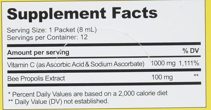 Beekeepers Naturals Liposomal Propolis with Vitamin C 12 Count, 0.27 FZ