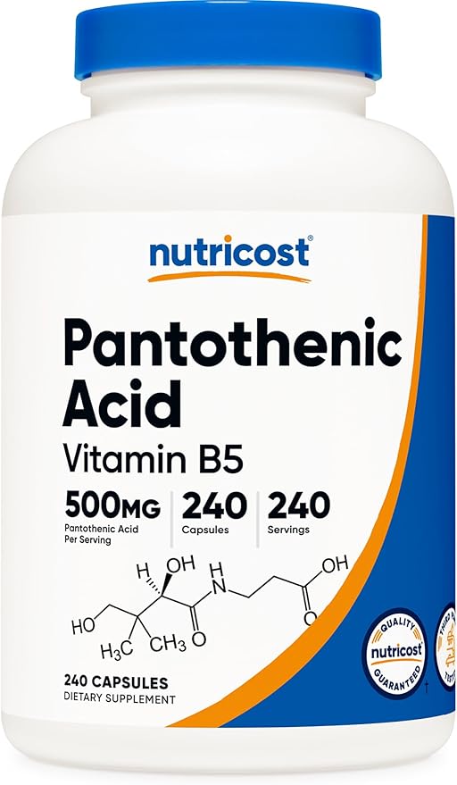 Nutricost Pantothenic Acid (Vitamin B5) 500mg, 240 Capsules
