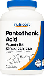 Nutricost Pantothenic Acid (Vitamin B5) 500mg, 240 Capsules