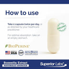 Superior Labs Boswellia Serrata Extract 500mg – 65% Boswellic Acids, Pure Non-GMO, Zero Fillers, Indian Frankincense, Supports Healthy Inflammatory Response & Joint Comfort – 240 Veg Caps