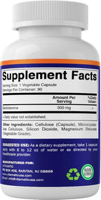Vitamatic Benfotiamine 300 mg 90 Vegetarian Capsules - Also Called Fat Soluble Vitamin B1 (90 Count (Pack of 1)) (1 Bottle)
