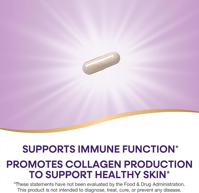 Nature's Way Extra Strength(1) Vitamin C with Bioflavonoids, Supports Immune Health*, Promotes Collagen Production for Healthy Skin*, 1,000 mg per Capsule, 100 Vegan Capsules (Packaging May Vary)