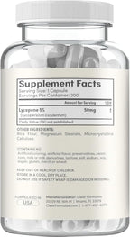 Tomato Based Lycopene Supplement - Extra Strength Lycopene 50mg Non-GMO Super Potent Antioxidant and Carotenoid Heart and Prostate Health Supplement for Men - Made in a cGMP US Lab (Lycopene)