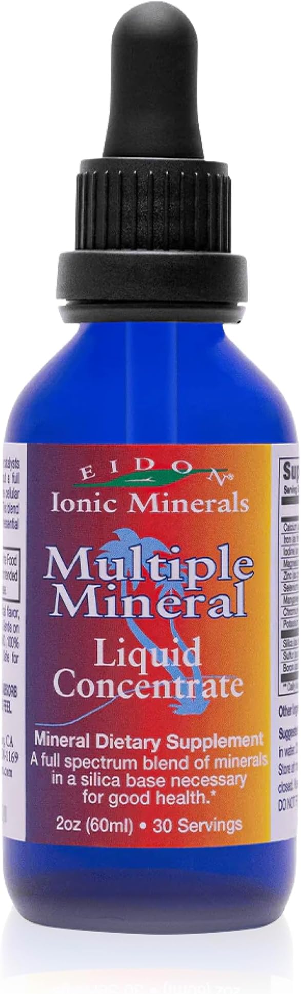 Eidon Multiple Minerals Supplement - Ionic Trace Mineral Drops for Water, with Zinc, Potassium, Chromium, & Magnesium, Natural Liquid Vitamins, Sugar Free & Bioavailable, for Men & Women - 2 oz