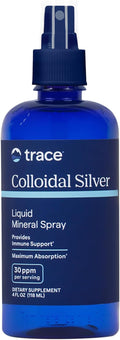 Trace Minerals Colloidal Silver Spray - Daily Mineral Supplement to Aid Effective Absorption - Supports Immune, Skeletal & Sleep Health - Super Oxygenated Supplement - 4 fl oz (About 118 Servings)