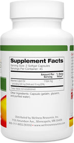 Wellness Resources Daily DHA - Highest Potency & Purity DHA Fish Oil in TG Form (90 Capsules)