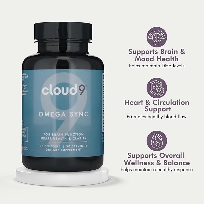 Omega Sync – Triple Strength Omega 3 Fish Oil with EPA & DHA – Heart, Brain & Mood Support – Lemon Flavor Burpless Capsules