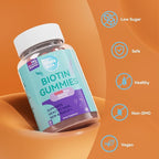 Biotin Gummies 5000mcg, Hair Skin & Nails Vitamins for Women& Men, Non-GMO, Gluten-Free, Vegetarian Chewable B7 Supplement for Hair Growth, Soluble Keratin 50 Mg Per Seving,60 Gummies