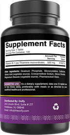 Oxify Vitamin B1 (Thiamine) 500 mg | 120 Tablets | Gluten-Free, Non-GMO | Supplement Made in USA