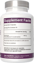 Benfotiamine 300mg, 180 Veggie Capsules, Fat Soluble Vitamin B1, Non-GMO, Gluten-Free, Vegan