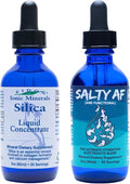 Eidon Liquid Silica Mineral Concentrate and Salty AF Electrolyte Drink Mix - Silica Supplement for Hair, Skin and Nails, Unsweetened Liquid Electrolyte Drops for Water, No Added Sugar, Non GMO