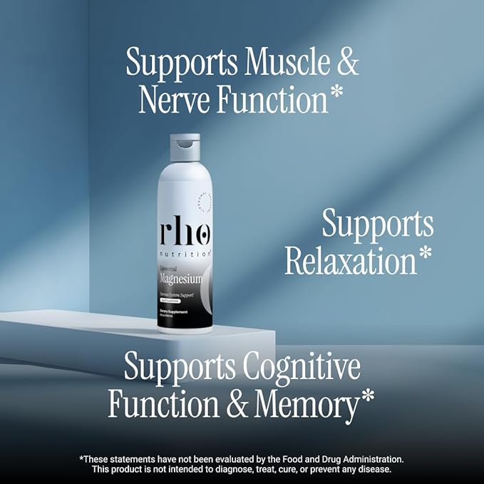 Rho Nutrition Liposomal Magnesium - High Absorption Liquid Magnesium Bisglycinate Vitamin Supplement - Supports Muscle Recovery, Relaxation, Memory & Cognitive Function for Men & Women