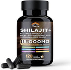 Shilajit Capsules, Himalayan Organic Shilajit for Men and Women, with Ashwagandha Ginseng, Fulvic Acid and More Trace Minerals - 120 Capsules