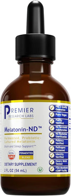 Premier Research Labs Melatonin-ND - Melatonin Liquid, Liquid Melatonin for Adults, Sublingual Melatonin Drops, Made with Organic Ingredients, Vegan Friendly - 2 Fl Oz (54 Servings)