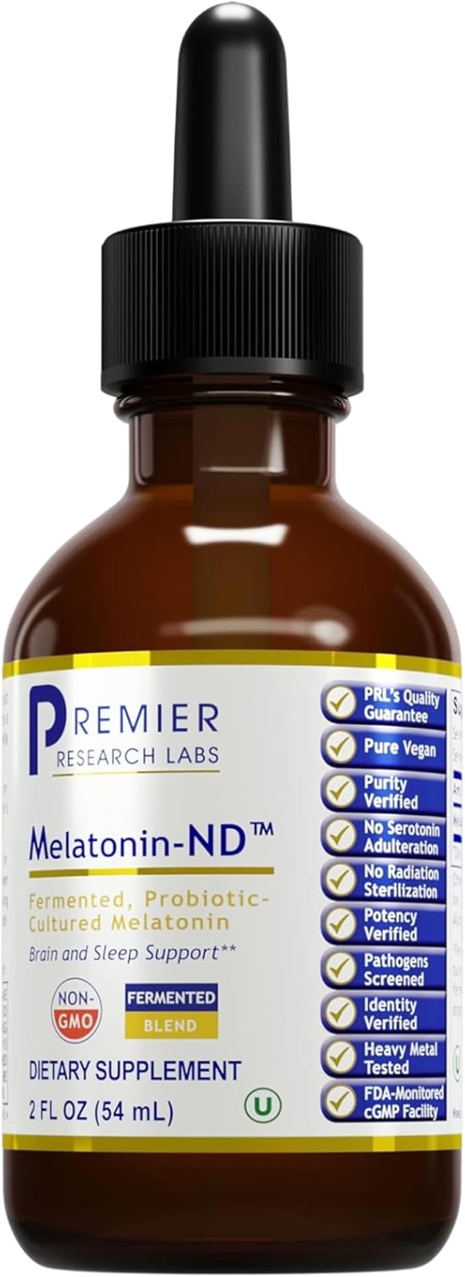 Premier Research Labs Melatonin-ND - Melatonin Liquid, Liquid Melatonin for Adults, Sublingual Melatonin Drops, Made with Organic Ingredients, Vegan Friendly - 2 Fl Oz (54 Servings)