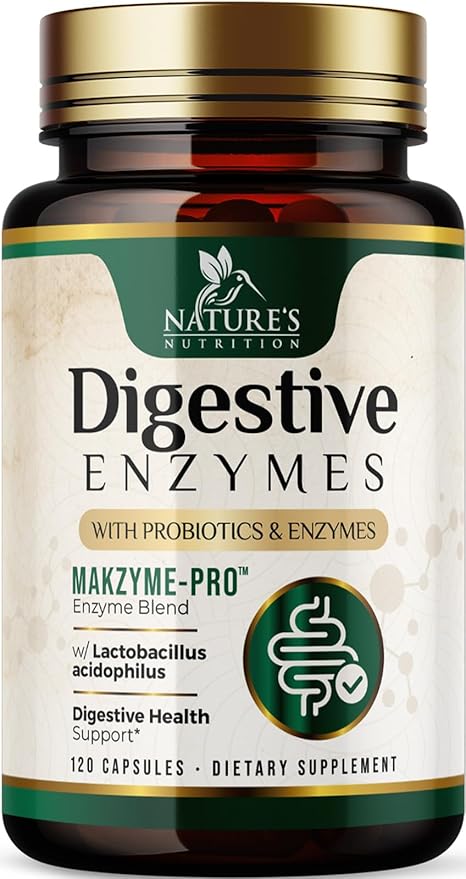 Digestive Enzymes - Super Digestive Multi Enzyme Complex for Bloating & Gut Health Support with Bromelain, Papain, Probiotics & Prebiotics - Digestion Health Support for Women & Men - 120 Capsules