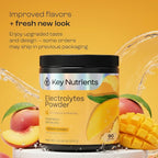 KEY NUTRIENTS Multivitamin Electrolytes Powder No Sugar - Tropical Peach Mango Electrolyte Powder - Endurance & Energy Supplement - Hydration Powder - No Calories - 90 Servings - Made in USA