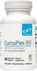 XYMOGEN CurcuPlex-95 - Turmeric Curcumin Supplement for Daily Brain Support* - Enhanced Bioavailability - Non-GMO, Gluten-Free, Vegan - 60 Capsules