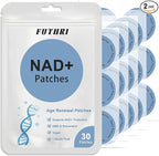 NAD+ Patches, Vegan, 30 Count | NAD Patches for Women & Men | for Energy & Healthy Aging | with CoQ10 & Nicotinamide | Comfortable All-Day Wear
