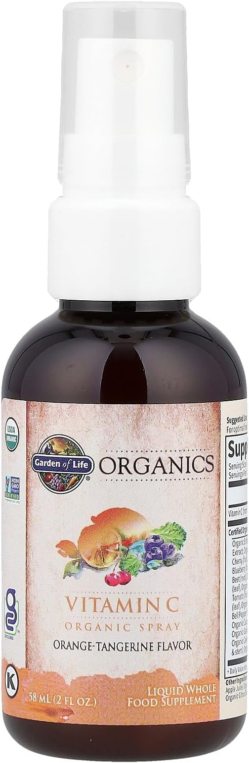 Garden of Life Organics Vitamin C Spray Featuring Amla Berry – Liquid Vitamin C Supplement for Immune & Skin Health Support, USDA Organic, Non-GMO, Vegan, Orange Tangerine Flavor, 2 Fl Oz Bottle