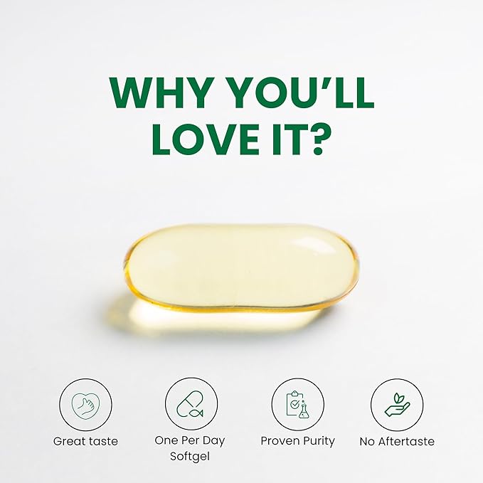 Zaytun Halal Fish Oil 1200mg Omega-3, Premium EPA/DHA, One Per Day, Daily Wellness Support, 4 Months Supply, Lemon Flavor, Keto Friendly, Gluten Free
