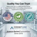 CogniTune NMN Supplement - NMN with Resveratrol, Pterostilbene, Quercetin, Zinc & PQQ for NAD+ Cellular Energy - Longevity Support for Healthy Aging & Brain Function, 1115mg