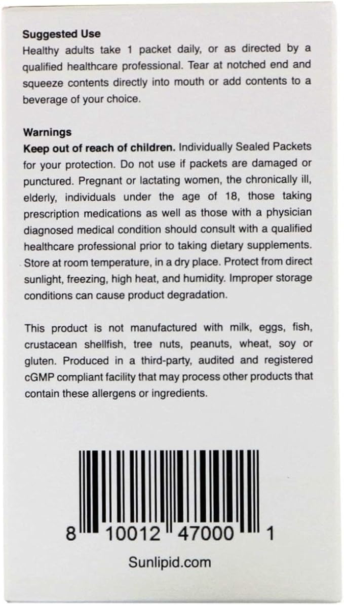 SunLipid Liposomal Vitamin C with MCT Oil, 30 Packets, 0.17 fl oz (5 ml) Each