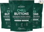 Organics Ocean Chill Buttons – Natural Ashwagandha Gummy Supplement with Organic KSM-66, Saffron & Rhodiola Rosea – Supports Relaxation, Mood, Focus & Energy - 3-Pack, 180 Count