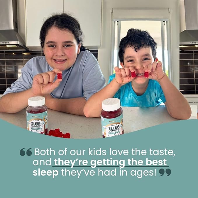 GLOWCO Magnesium Glycinate Sleep Gummies for Kids & Adults | Melatonin-Free, Natural Fast Sleep Aid Gummies (Pack of 2)