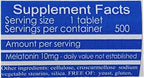 Melatonin 500 count 10mg Quick Dissolve Vegan Super Strength