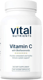 Vital Nutrients Vitamin C with Bioflavonoids - Vegan Supplement for Immune Support* - 1000mg Vitamin C and 500mg Citrus Bioflavonoid - Gluten, Dairy and Soy Free - Non-GMO - 100 Capsules