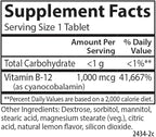 Carlson - Chewable B-12, 1000 mcg, Energy Production & Nerve Function, Optimal Wellness, Lemon, 90 Tablets