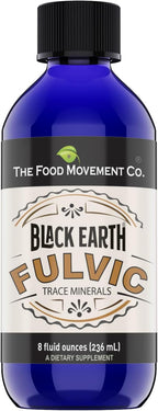 THE FOOD MOVEMENT CO. Black Earth Fulvic Acid - Humic Fulvic Minerals with Electrolytes for Digestive Health and Exercise Recovery, 8 oz Trace Minerals Supplement