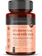 pureclinica Horny Goat Weed & Maca 1000mg – 180 Tablets (6 Month Supply) – 10X Icariins Strength – w/Black Pepper for 300% Absorption – Energy, Libido & Performance Support