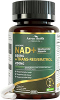 Liposomal NAD+ Resveratrol Supplement - NMN Alternative with Trans-Resveratrol, Quercetin & Fisetin - NAD Plus Booting for Women and Men, Support Cellular Energy & Healthy Aging, Non-GMO | 60 Capsules
