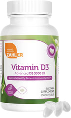 Zahler Vitamin D3 3000IU, Vitamin D3 Supplement 3,000 IU, Certified Kosher (250 Softgels)