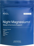 FOCL Night Magnesium Sleep Drink Mix, Natural Sleep Aid Powder for Adults with L-Theanine, Apigenin, Reishi and GABA, Sugar-Free, Non-GMO, Salted Chocolate