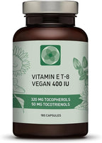 Vitamin E - All 8 Tocopherols + Tocotrienols 400 IU Vegan - Alpha Tocopherol/Tocotrienol + Beta Tocopherol/Tocotrienol + Gamma Tocopherol/Tocotrienol + Delta Tocopherol/Tocotrienol (180)