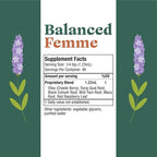 Rejuvica Health Balanced Femme - Menopause Support for Hot Flashes & Female Balance - Liquid Delivery for Better Absorption - Black Cohosh, Dong Quai, Vitex, Maca Root & More!