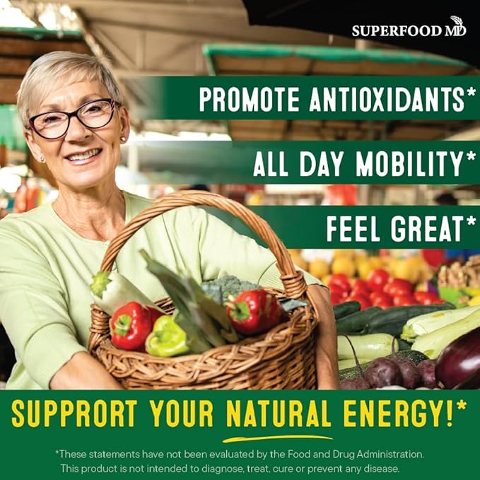 Superfood Fruit and Veggie Supplement - 360 Whole Super Fruit and Vegetable Supplements & Vitamin with Beta-Carotene, Soy Free- 180 Count (Pack of 2)