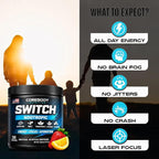Switch, Brain Boosting Nootropic Energy Supplement Powder - Made in USA - Alpha GPC, NALT, Ashwagandha, Sugar Free Energy, Keto, Increase Mental Focus & Cognitive Function, Enhances Mood & Memory
