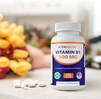 Vitamatic Vitamin B1 (As Thiamine Mononitrate) 100mg – 250 Vegetarian Tablets Supports Energy Production, Nervous System Function & Heart Health* (Pack of 2)