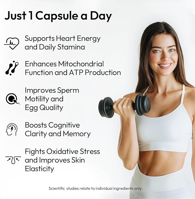BIGVITA CoCrystal CoQ10 + 120 mg Ubiquinol – Ultra-Absorption Formula with PQQ, SOD & BioPerine – Supports Heart, Energy & Cellular Vitality – 60 Capsules - 2 Month Supply