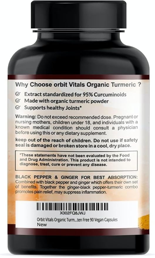 Turmeric Curcumin with Black Pepper & Ginger 2250mg - Ultra Potent Turmeric Supplement with 95% Curcuminoids & BioPerine for Joint Support, Enhanced Bioavailability, Immune Health - 90 Vegan Capsules