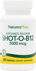 NaturesPlus Shot-O-B12 5000 mcg - 30 Sustained Release Tablets - Supports Energy Production - Vegetarian, Gluten Free - 30 Servings