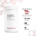 Supersmart - Pycnogenol 200mg per Day (Patented & Highly Bioavailable) - French Maritime Pine Bark Extract | Non-GMO & Gluten Free - 60 Vegetarian Capsules