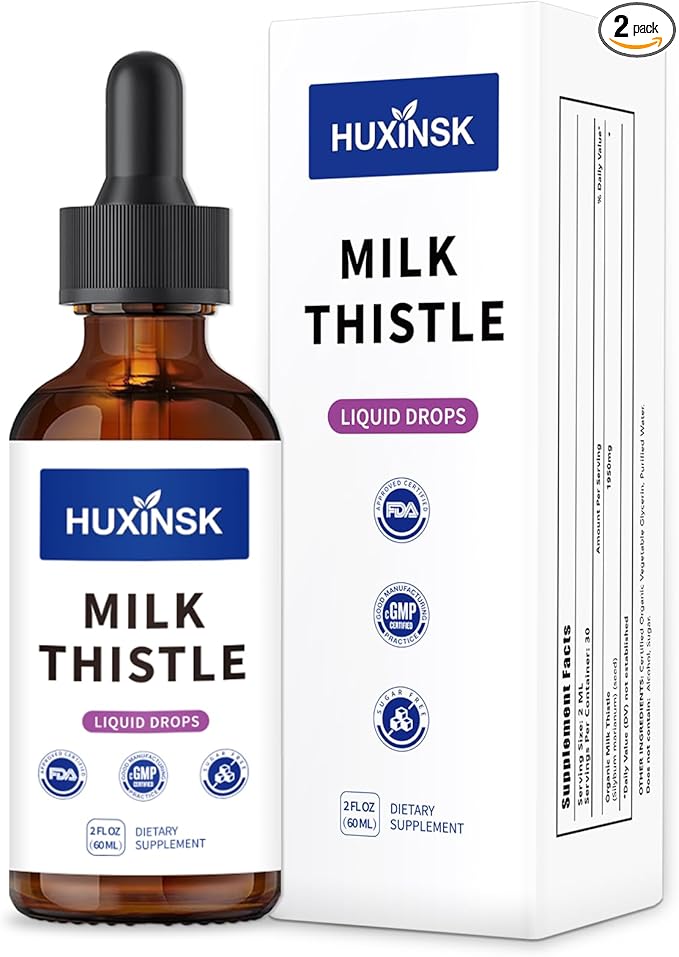 Milk Thistle Liquid Drops Extract | High-Potency Silymarin Complex | Supports Liver Health & Natural Detox | Alcohol-Free, 60ml Vegan Tincture