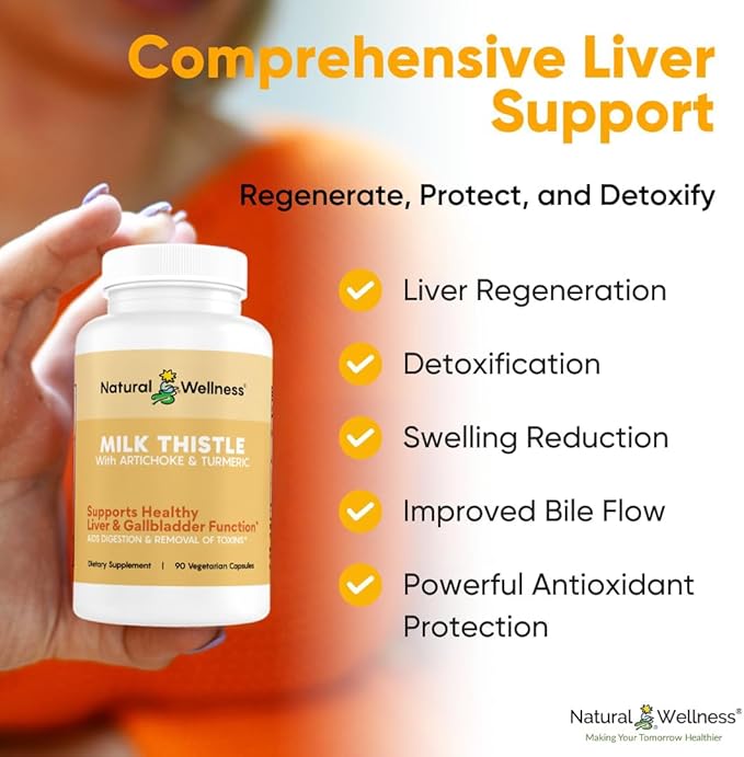 Natural Wellness Milk Thistle with Artichoke & Turmeric – Advanced Liver Support Supplement for Detox, Regeneration & Antioxidant Protection – Supports Liver Cleanse, Digestion & Overall Wellness
