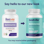 BESTVITE Benfotiamine 150mg (360 Vegetarian Capsules) (120x3) - No Stearates - No Silicon Dioxide - Vegan - Non GMO - Gluten Free