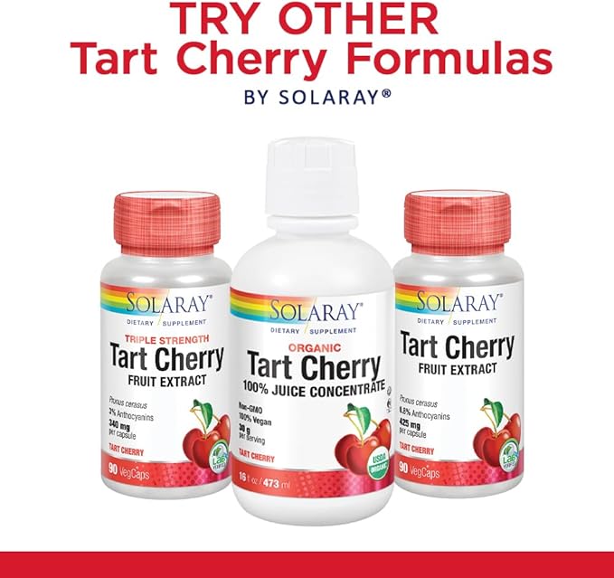 SOLARAY Tart Cherry and Celery Seed - Tart Cherry Celery Seed Extract Capsules 620 mg, Supplement for Men & Women, Natural Herbal Support for Adults, Vegan - 60 Veg Caps